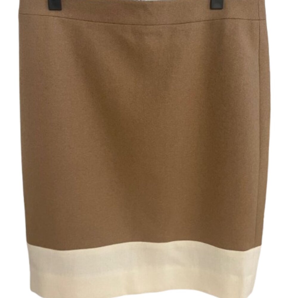 NWT J.Crew Tan & Ivory Pencil Skirt – Size 8, Versatile Classic